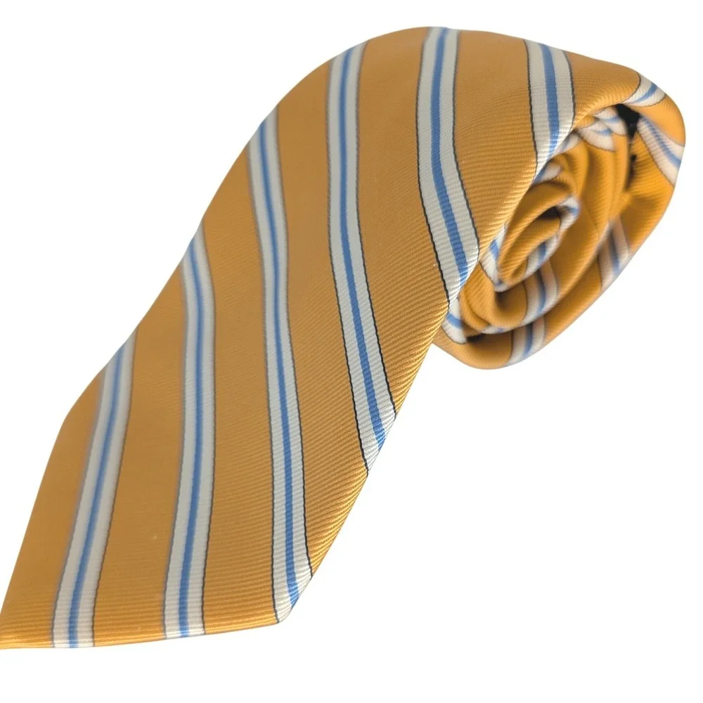Jos. A. Bank Necktie Yellow Striped Executive Collection Silk Tie Preppy Classic